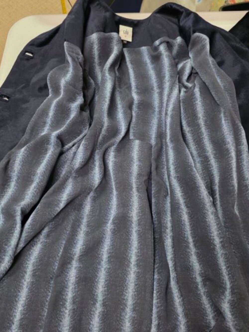 Cabi Entrance Midnight Velvet Blazer Jacket M Navy Statement Maximalist 3489 - Picture 8 of 12